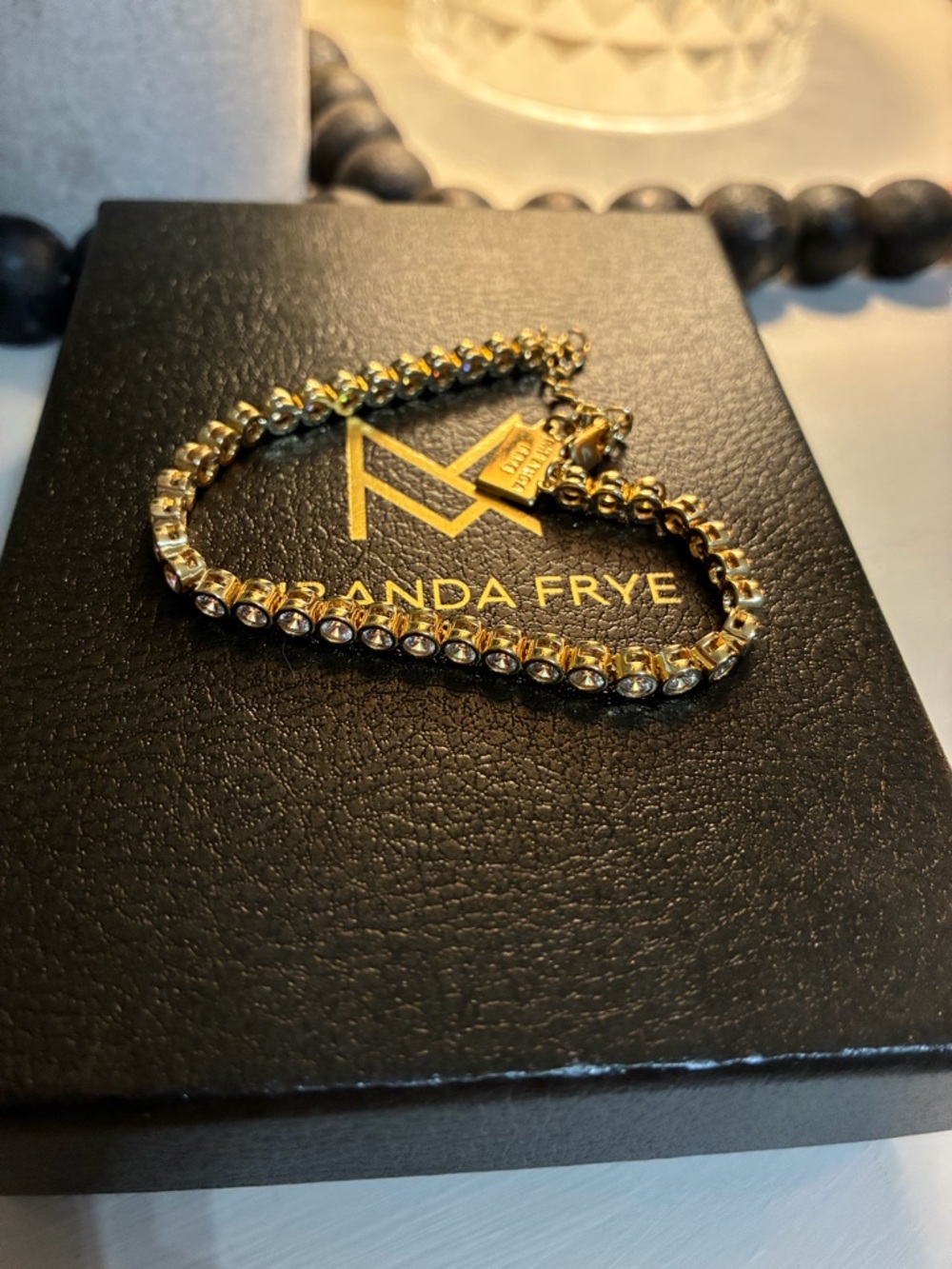 MF Meggan Gold Crystal Tennis Bracelet - Picture 3 of 5